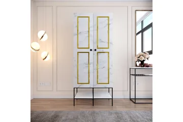 Elesham Garderob 50x84 - Vit/Svart/Guld - Förvaring - Klädförvaring - Garderob & garderobssystem - Klädskåp & fristående garderob