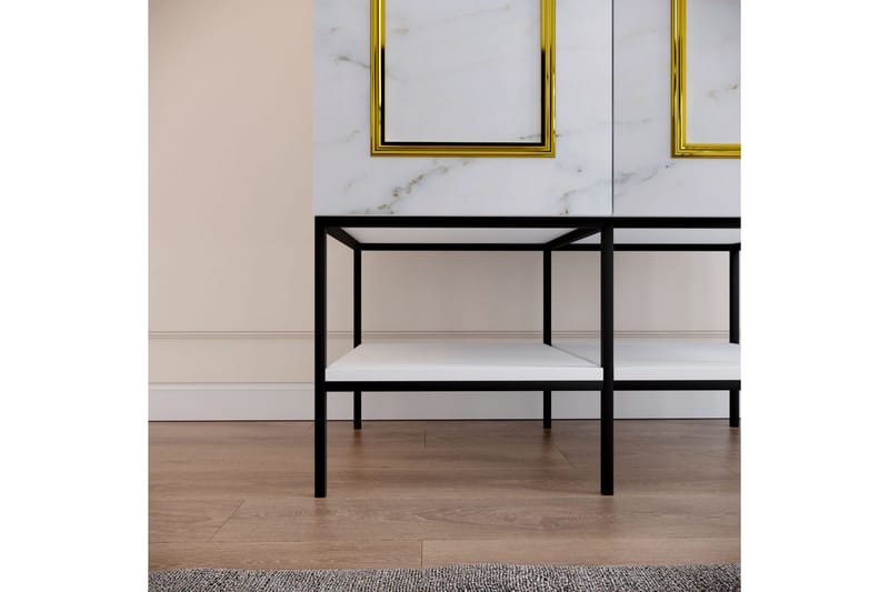 Elesham Garderob 50x84 - Vit/Svart/Guld - Förvaring - Klädförvaring - Garderob & garderobssystem - Klädskåp & fristående garderob