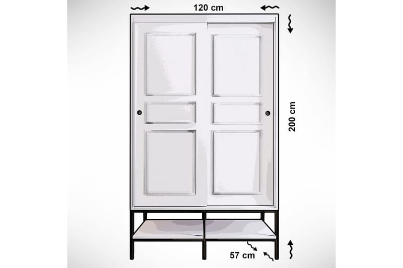Elesham Garderob 57x120 - Vit - Förvaring - Klädförvaring - Garderob & garderobssystem - Klädskåp & fristående garderob