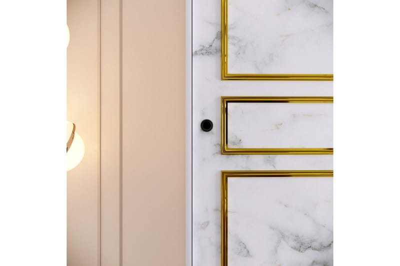 Elesham Garderob 57x120 - Vit/Svart/Guld - Förvaring - Klädförvaring - Garderob & garderobssystem - Klädskåp & fristående garderob