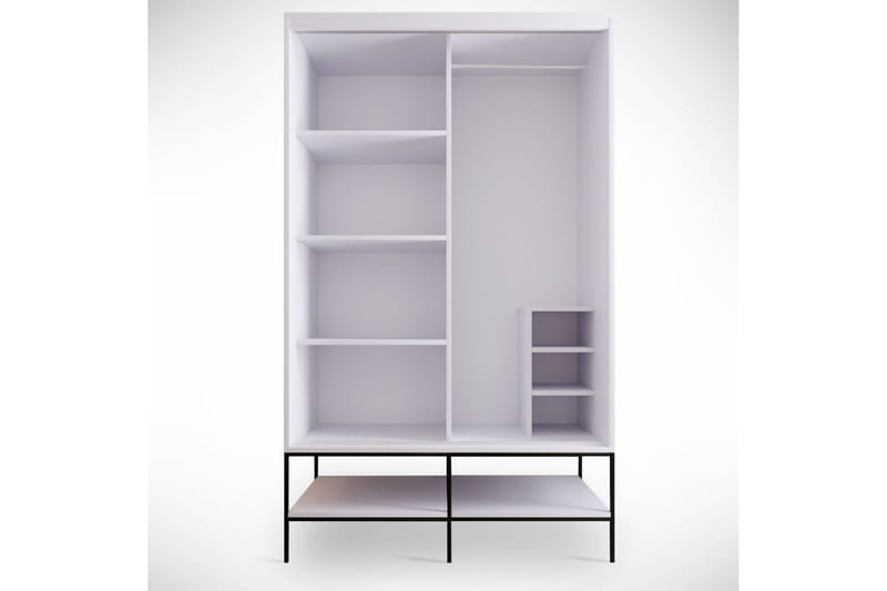 Elesham Garderob 57x120 - Vit/Svart/Guld - Förvaring - Klädförvaring - Garderob & garderobssystem - Klädskåp & fristående garderob