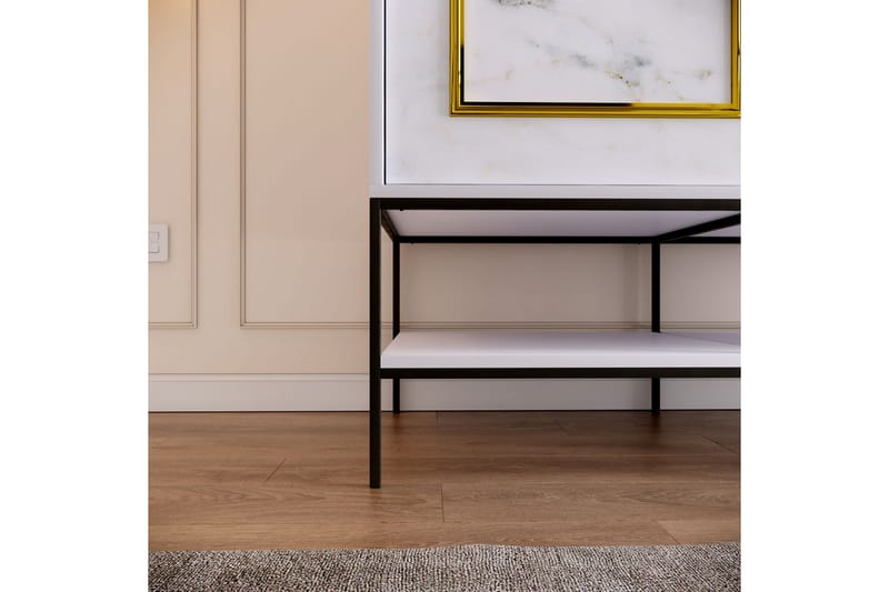 Elesham Garderob 57x120 - Vit/Svart/Guld - Förvaring - Klädförvaring - Garderob & garderobssystem - Klädskåp & fristående garderob