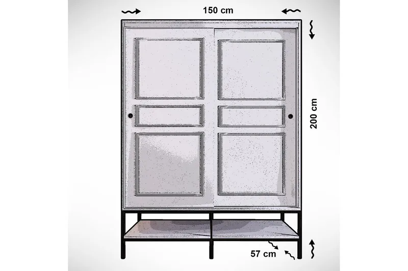 Elesham Garderob 57x150 - Vit - Förvaring - Klädförvaring - Garderob & garderobssystem - Klädskåp & fristående garderob