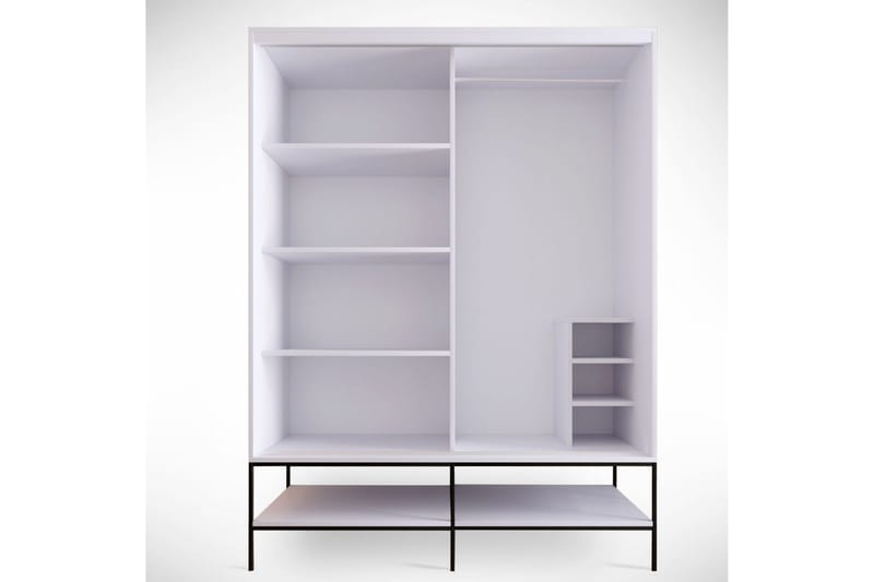 Elesham Garderob 57x150 - Vit/Svart/Guld - Förvaring - Klädförvaring - Garderob & garderobssystem - Klädskåp & fristående garderob