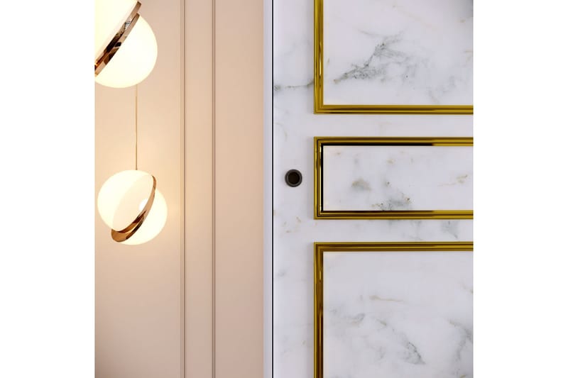 Elesham Garderob 57x150 - Vit/Svart/Guld - Förvaring - Klädförvaring - Garderob & garderobssystem - Klädskåp & fristående garderob