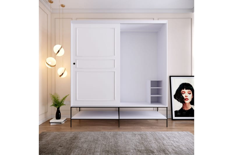Elesham Garderob 57x190 - Vit - Förvaring - Klädförvaring - Garderob & garderobssystem - Klädskåp & fristående garderob