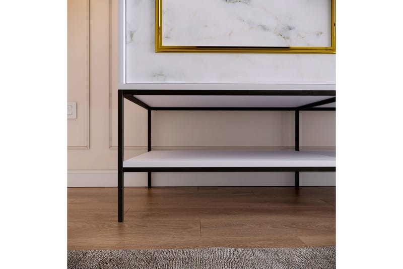 Elesham Garderob 57x190 - Vit/Svart/Guld - Förvaring - Klädförvaring - Garderob & garderobssystem - Klädskåp & fristående garderob