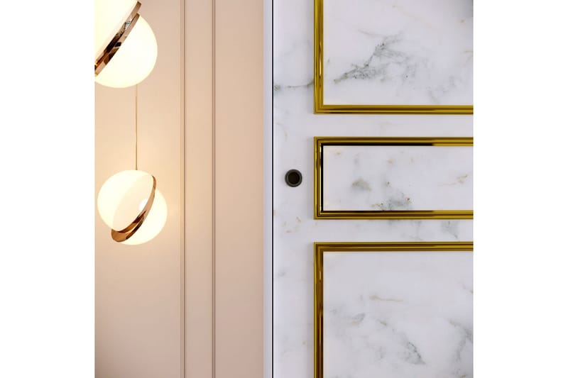 Elesham Garderob 57x190 - Vit/Svart/Guld - Förvaring - Klädförvaring - Garderob & garderobssystem - Klädskåp & fristående garderob