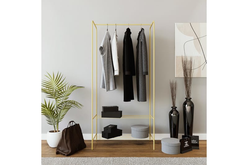 Frankenthal Garderob 80 cm - Guld - Förvaring - Klädförvaring - Garderob & garderobssystem - Klädskåp & fristående garderob