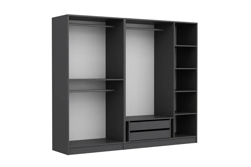 Fruitland Garderob 225 cm - Antracit - Förvaring - Klädförvaring - Garderob & garderobssystem - Klädskåp & fristående garderob