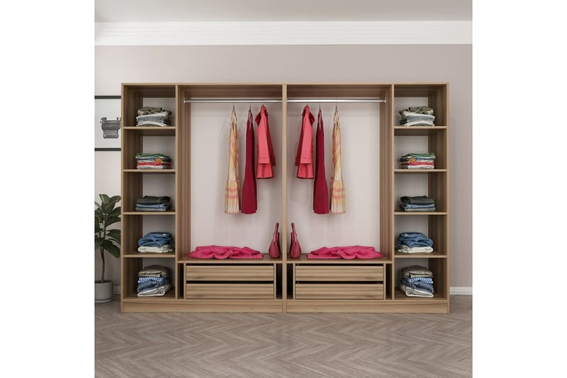 Fruitland Garderob 270 cm - Brun - Förvaring - Klädförvaring - Garderob & garderobssystem - Klädskåp & fristående garderob