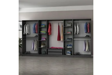 Fruitland Garderob 360 cm - Antracit - Förvaring - Klädförvaring - Garderob & garderobssystem - Klädskåp & fristående garderob