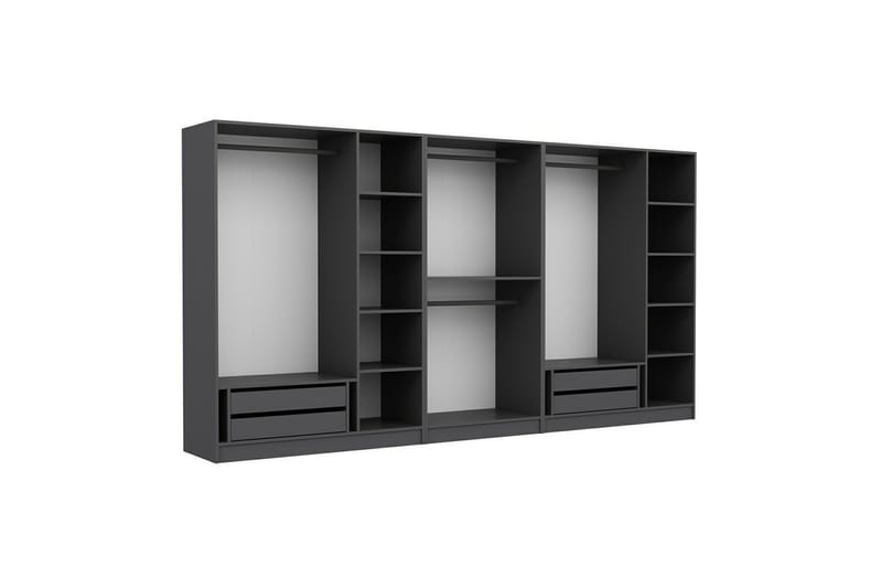 Fruitland Garderob 360 cm - Antracit - Förvaring - Klädförvaring - Garderob & garderobssystem - Klädskåp & fristående garderob