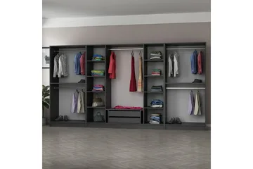 Fruitland Garderob 360 cm - Antracit - Förvaring - Klädförvaring - Garderob & garderobssystem - Klädskåp & fristående garderob
