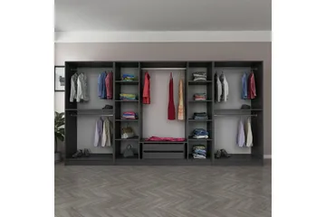 Fruitland Garderob 360 cm - Antracit - Förvaring - Klädförvaring - Garderob & garderobssystem - Klädskåp & fristående garderob