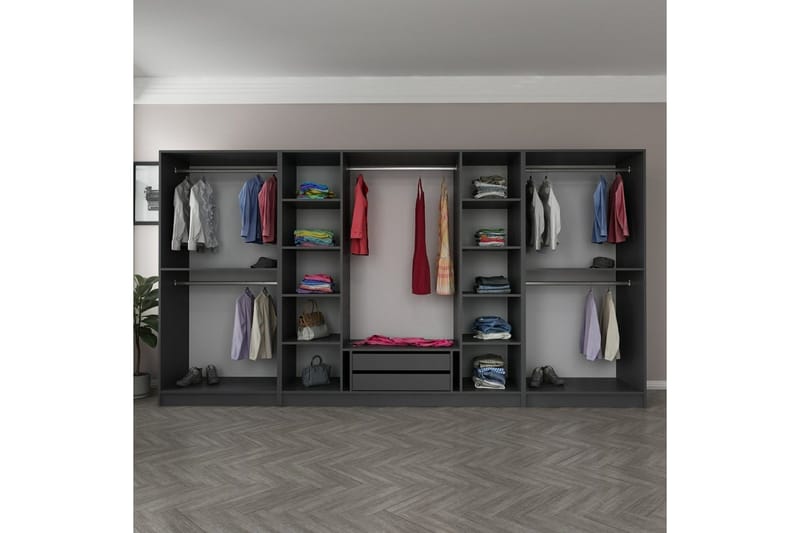 Fruitland Garderob 360 cm - Antracit - Förvaring - Klädförvaring - Garderob & garderobssystem - Klädskåp & fristående garderob