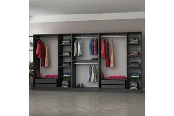 Fruitland Garderob 360 cm - Antracit - Förvaring - Klädförvaring - Garderob & garderobssystem - Klädskåp & fristående garderob