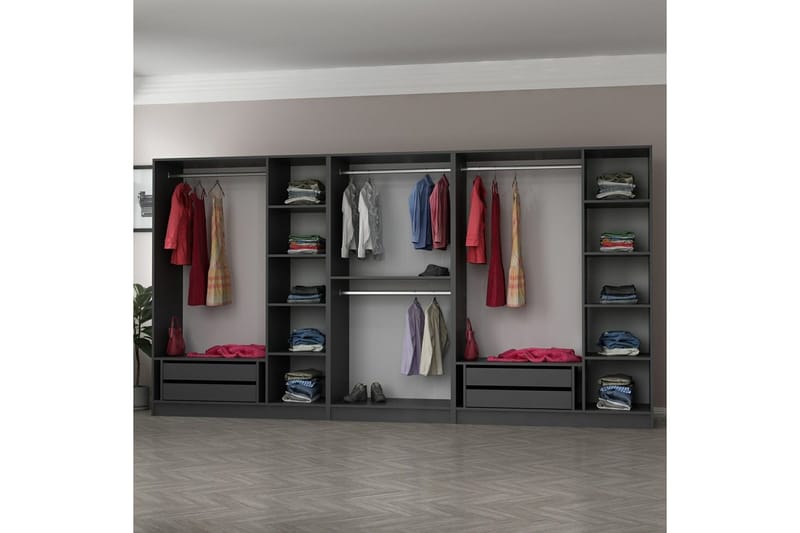Fruitland Garderob 360 cm - Antracit - Förvaring - Klädförvaring - Garderob & garderobssystem - Klädskåp & fristående garderob
