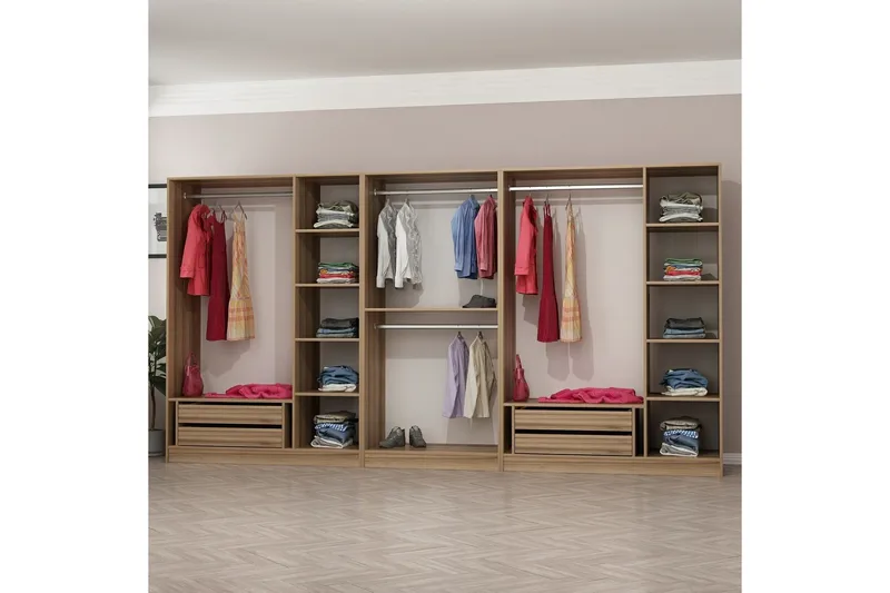 Fruitland Garderob 360 cm - Brun - Förvaring - Klädförvaring - Garderob & garderobssystem - Klädskåp & fristående garderob