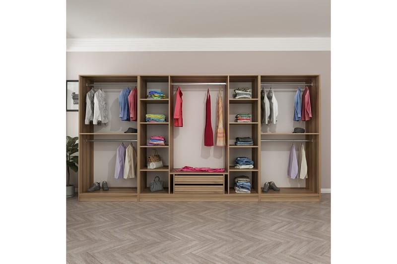 Fruitland Garderob 360 cm - Brun - Förvaring - Klädförvaring - Garderob & garderobssystem - Klädskåp & fristående garderob