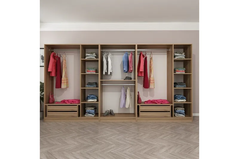Fruitland Garderob 360 cm - Brun - Förvaring - Klädförvaring - Garderob & garderobssystem - Klädskåp & fristående garderob