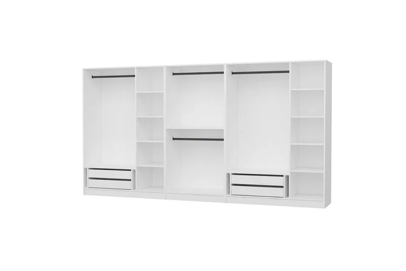 Fruitland Garderob 360 cm - Vit - Förvaring - Klädförvaring - Garderob & garderobssystem - Klädskåp & fristående garderob