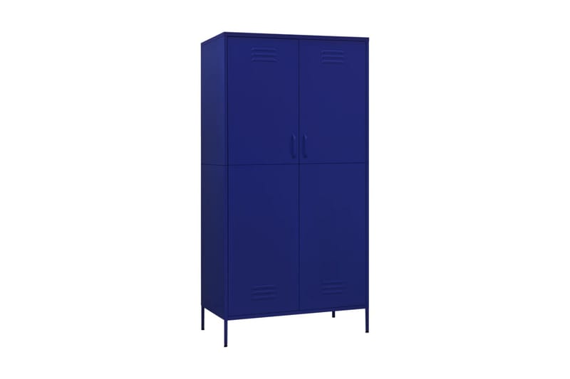 Garderob 90x50x180 cm marinblå stål - Blå - Barngarderob - Klädskåp & fristående garderob