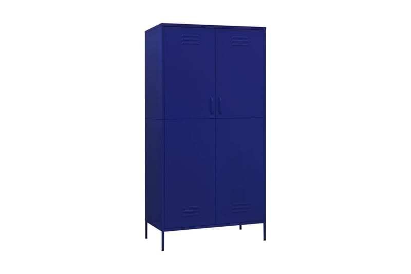 Garderob 90x50x180 cm marinblå stål - Blå - Förvaring - Klädförvaring - Garderob & garderobssystem - Klädskåp & fristående garderob