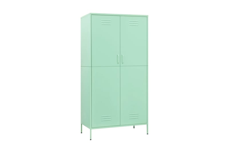 Garderob 90x50x180 cm mintgrön stål - Grön - Förvaring - Klädförvaring - Garderob & garderobssystem - Klädskåp & fristående garderob