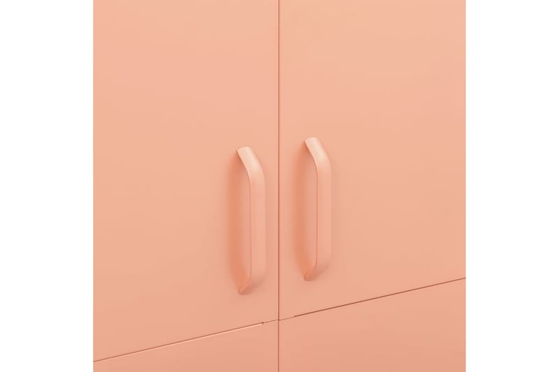Garderob 90x50x180 cm rosa stål - Rosa - Förvaring - Klädförvaring - Garderob & garderobssystem - Klädskåp & fristående garderob