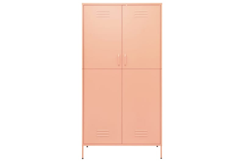 Garderob 90x50x180 cm rosa stål - Rosa - Förvaring - Klädförvaring - Garderob & garderobssystem - Klädskåp & fristående garderob