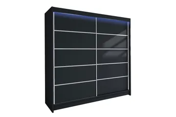 Garderob + LED - Svart - Förvaring - Klädförvaring - Garderob & garderobssystem - Klädskåp & fristående garderob
