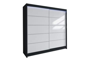 Garderob + LED - Svart|Vit - Förvaring - Klädförvaring - Garderob & garderobssystem - Klädskåp & fristående garderob