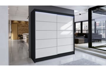 Garderob + LED - Svart|Vit - Förvaring - Klädförvaring - Garderob & garderobssystem - Klädskåp & fristående garderob