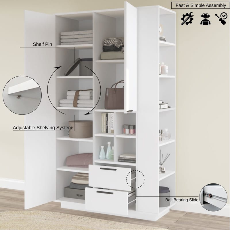 Helvo Garderob 110 cm - Förvaring - Klädförvaring - Garderob & garderobssystem - Klädskåp & fristående garderob
