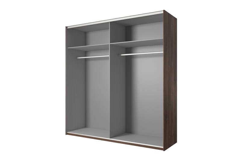 Joannie Garderob 200 cm - Mörkbrun/Svart - Förvaring - Klädförvaring - Garderob & garderobssystem - Klädskåp & fristående garderob