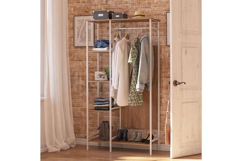 Modine Garderobsskåp Vit/Brun - Dorel Home - Klädskåp & fristående garderob
