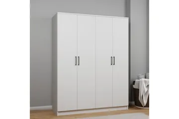 Olera Garderob 140x180 cm - Vit - Förvaring - Klädförvaring - Garderob & garderobssystem - Klädskåp & fristående garderob