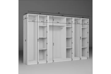 Olera Garderob 280x180 cm - Vit - Förvaring - Klädförvaring - Garderob & garderobssystem - Klädskåp & fristående garderob