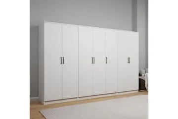 Olera Garderob 280x180 cm - Vit - Förvaring - Klädförvaring - Garderob & garderobssystem - Klädskåp & fristående garderob