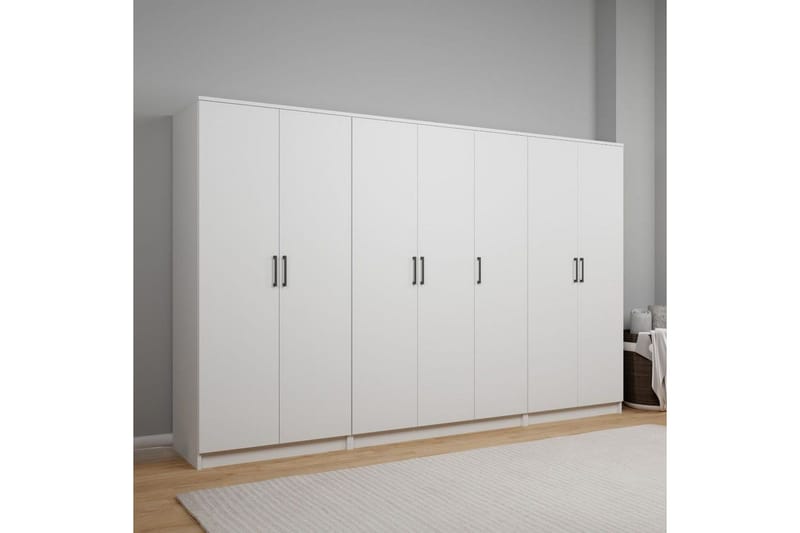 Olera Garderob 280x180 cm - Vit - Förvaring - Klädförvaring - Garderob & garderobssystem - Klädskåp & fristående garderob