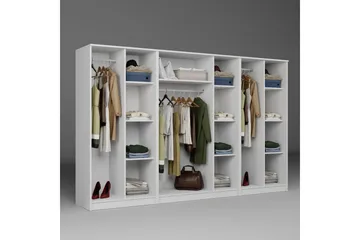 Olera Garderob 280x180 cm - Vit - Förvaring - Klädförvaring - Garderob & garderobssystem - Klädskåp & fristående garderob
