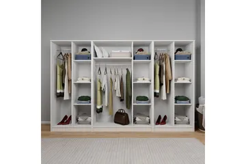 Olera Garderob 280x180 cm - Vit - Förvaring - Klädförvaring - Garderob & garderobssystem - Klädskåp & fristående garderob