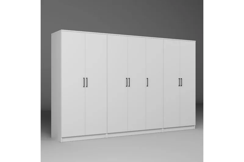 Olera Garderob 280x180 cm - Vit - Förvaring - Klädförvaring - Garderob & garderobssystem - Klädskåp & fristående garderob