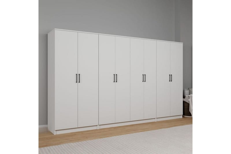 Olera Garderobsskåp 300x180 cm - Vit - Förvaring - Klädförvaring - Garderob & garderobssystem - Klädskåp & fristående garderob
