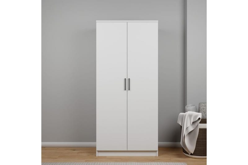 Olera Garderobsskåp 80x180 cm - Vit - Förvaring - Klädförvaring - Garderob & garderobssystem - Klädskåp & fristående garderob