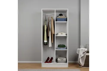 Olera Garderobsskåp 80x180 cm - Vit - Förvaring - Klädförvaring - Garderob & garderobssystem - Klädskåp & fristående garderob
