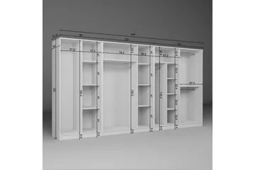 Olera Hörngarderob 340x180 cm - Vit - Förvaring - Klädförvaring - Garderob & garderobssystem - Klädskåp & fristående garderob