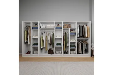 Olera Hörngarderob 340x180 cm - Vit - Förvaring - Klädförvaring - Garderob & garderobssystem - Klädskåp & fristående garderob