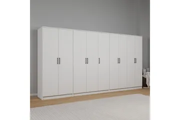 Olera Hörngarderob 340x180 cm - Vit - Förvaring - Klädförvaring - Garderob & garderobssystem - Klädskåp & fristående garderob